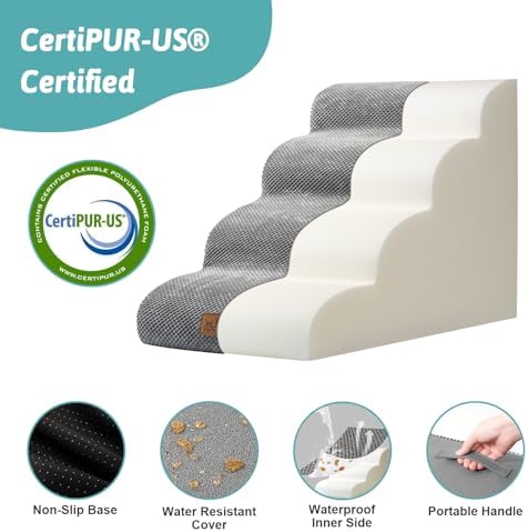COZY KISS Dog Stairs for Small Dog 19.7" H, 4 Step Pet Ramp for Bed - Image 5