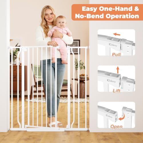 40" Extra Tall Baby Gate No Drilling, Auto Close Dog Gate - Image 4