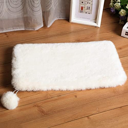 SHENGOCASE 2-Pack 10"x14" Rectangular Faux Rabbit Fur Cat Dog Bed Cushion Pad - Image 7