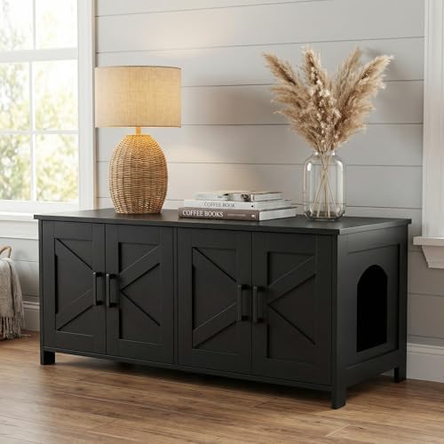Homhedy 47.2”L Cat Litter Box Enclosure by Homhedy