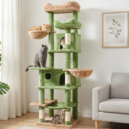 68 Inches Multi-Level Large and Tall Cat Tree Tower by KWOJU