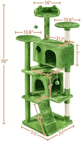 Yaheetech 70in Multi-Level Sturdy Cat Tree, Sisal Scratching Posts - Image 3