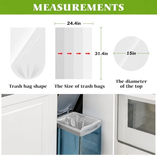 Teivio Tall Kitchen Clear Trash Bags 13 Gallon 40 Count Garbage Bags - Image 2