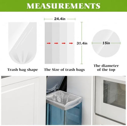 Teivio Tall Kitchen Clear Trash Bags 13 Gallon 40 Count Garbage Bags - Image 2
