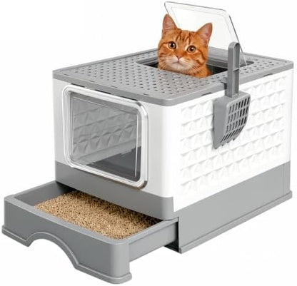Covered Cat Litter Box with Lid by Unknown