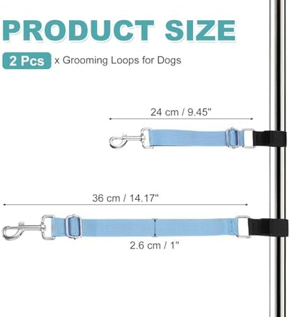 2Pcs Dog Grooming Loop, Adjustable, Sky Blue - Image 2