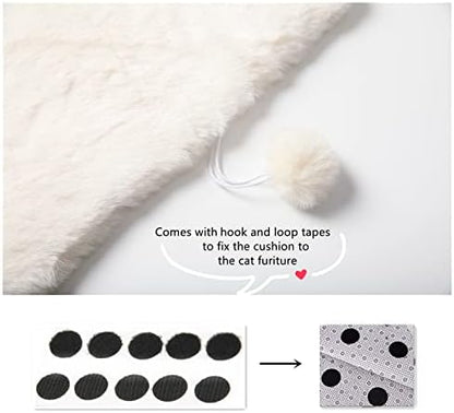 SHENGOCASE 2-Pack 14" x15.7 Faux Rabbit Fur Cat Dog Bed Cushion Pad Mat - Image 3