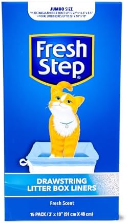 Fresh Step Drawstring Cat Litter Liners, 3 ft x 19 in by FreshStep