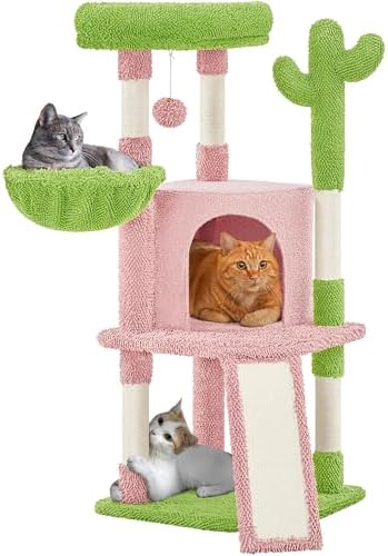 Yaheetech 42in Pink Cactus Cat Tree Tower by Yaheetech