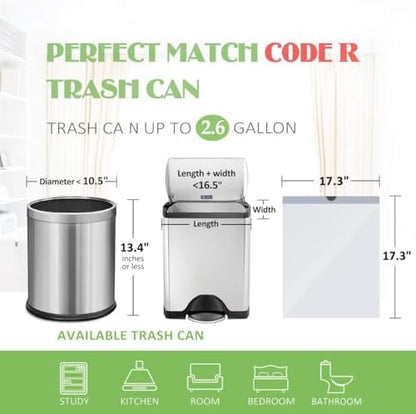 Teivio 2.6 Gallon 80 Counts Mini Small Drawstring Trash Bags Garbage Bags - Image 2