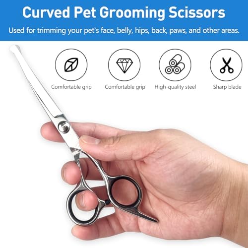 Professional Curved Dog Grooming Scissors - Image 3