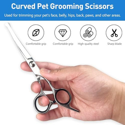 Professional Curved Dog Grooming Scissors - Image 3