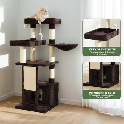 51 in Multi-Level Cat Tree Tower Space Saving Indoor Cat Playhouse - Image 6