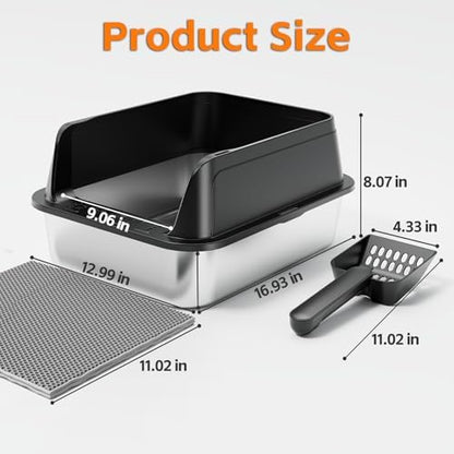 Premium Stainless Steel Cat Litter Box - Image 2