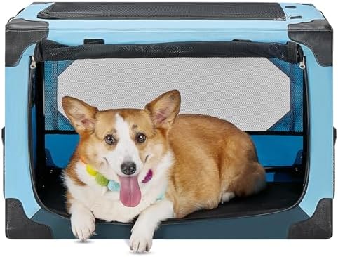JOYTUTUS Collapsible Dog Crate, 26 Inch Portable Pet Crate by JoyTutus