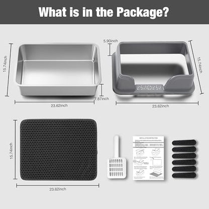 Suhaco XXXL Stainless Steel Litter Box - Image 5