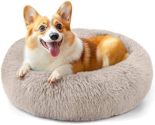 28in Large Dog Bed, Calming Donut Bed by Hoewina
