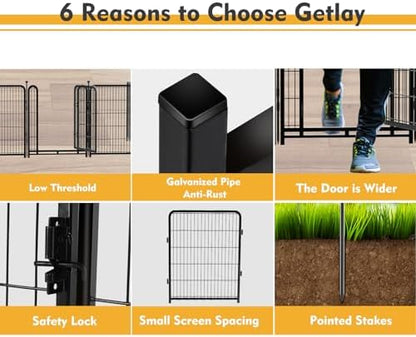 Getlay Tall Garden Fence, 36 in 10 Panels Dog Fence Outdoor - Image 2