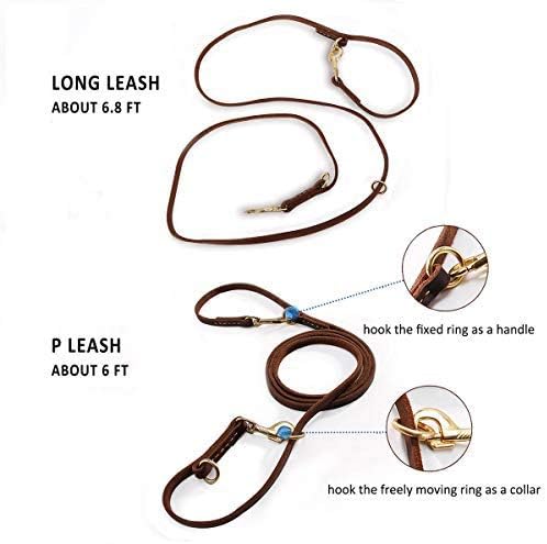 Multi Function 8ft Leather Dog Leash, Genuine Leather Hands Free Leash - Image 5