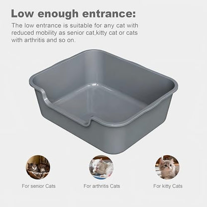 Extra Large Low Entry ABS Cat Litter Box, 1 Pack - Image 2