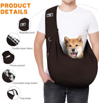 Dog Sling Carrier with Padded Strap, Reversible Pet Carrier - Image 3
