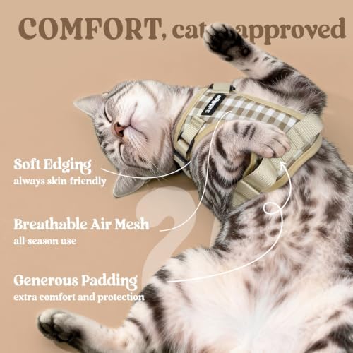 rabbitgoo Cat Harness and Leash Set, Escape Proof Vest, Foamy Coffee - Image 4