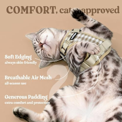 rabbitgoo Cat Harness and Leash Set, Escape Proof Vest, Foamy Coffee - Image 4