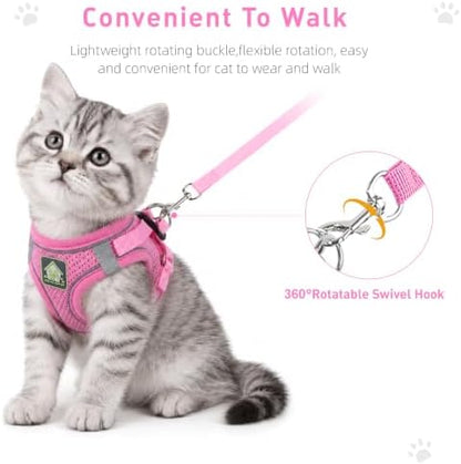 Cat Vest Harness and Leash Set, Escape Proof Kitten Harness Pink XS - Image 3