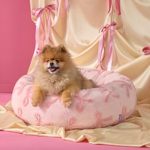 LE SURE Shown on TV Jacquard Donut Cute Small Dog Beds by Lesure
