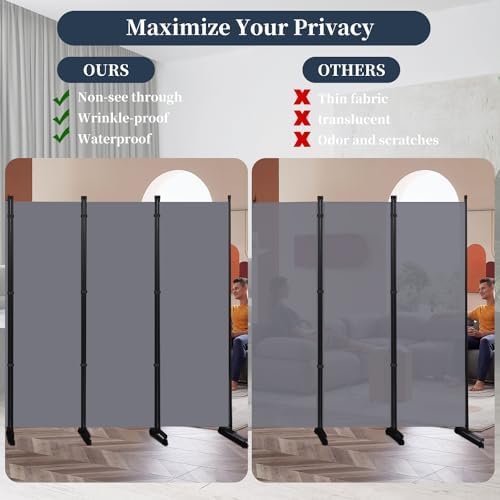 Room Divider 6 Panel-176''Wide Folding Privacy Screen, Large Partition Wall - Image 3
