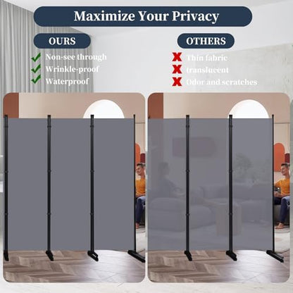 Room Divider 6 Panel-132''Wide Folding Privacy Screen, Large Partition Wall - Image 3