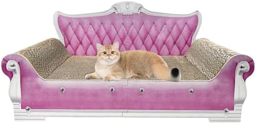 Luxury Cardboard Cat Scratcher Sofa Bed, Couch Shaped Scratching Board by INRLKIT