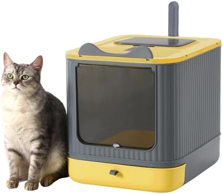 Foldable Enclosed Cat Litter Box by LCZLBRRD