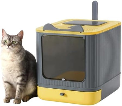 Foldable Enclosed Cat Litter Box by LCZLBRRD