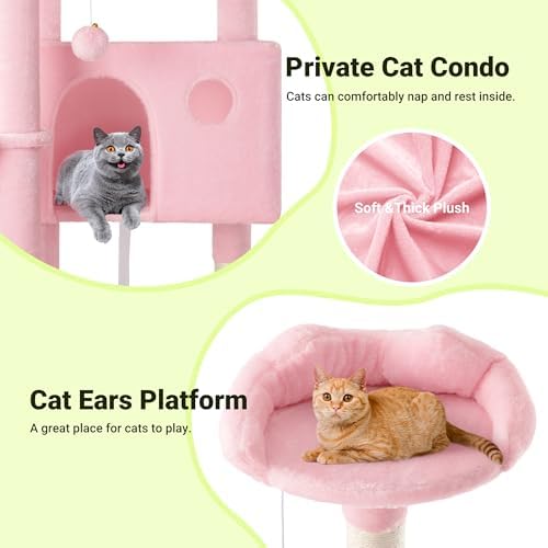 Allewie 64 Inches Multi-Level Cat Tree Tower - Image 6