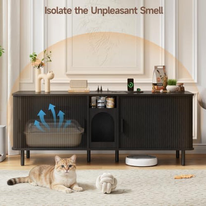 ONBRILL 65 Inches Cat Litter Box Enclosure - Image 3