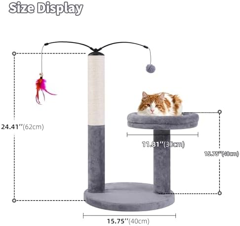 AIWIKIDE 24" Scratching Post, Interactive Cat Scratcher - Image 2