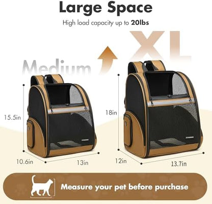 Pet Backpack Carrier, Large Cat Carrier Backpack Up to 20 Lbs - Image 2