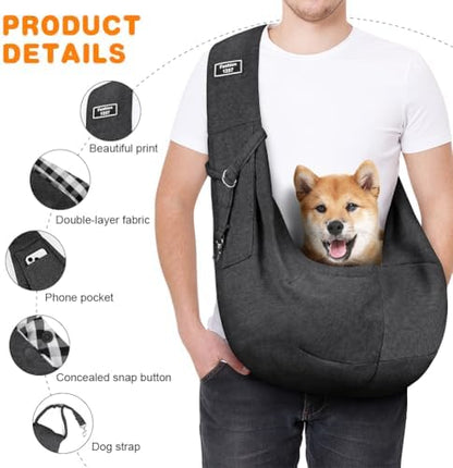Dog Sling Carrier with Padded Strap, Reversible Pet Carrier - Image 3