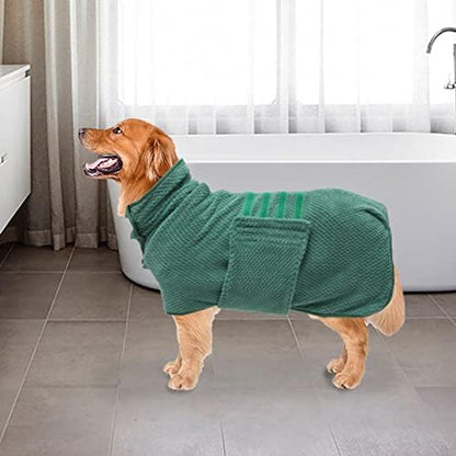 Geyecete Pineapple Grid Fast Drying Super Absorbent Dog Cat Bath Robe Towel - Image 6