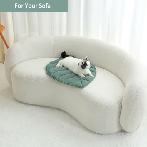 Letalong 30 X 20 Inch Leaf Shaped Cotton Cat Bed Pad, Warming Cat Mat, Pet - Image 5