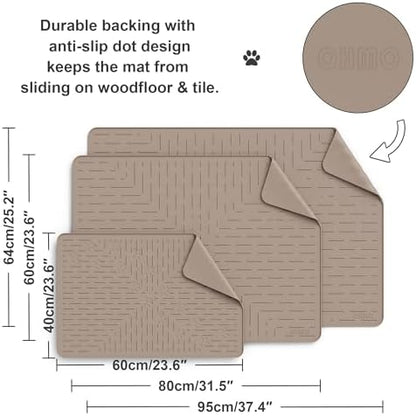 OHMO XL Cat Litter Mat, 37.5x25.2 Silicone Trapping Mat Beige - Image 4