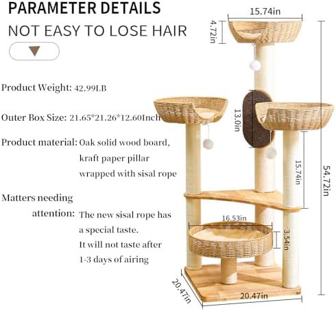 SHODMI 55-Inch Cat Tree for Large Indoor Cats - Image 6