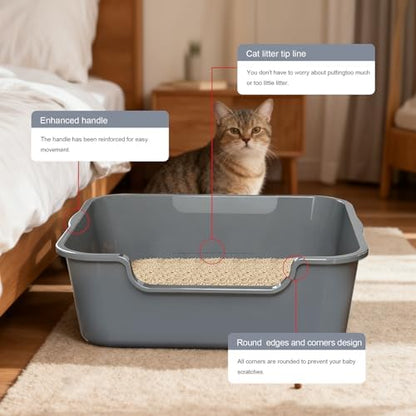 Extra Large Low Entry ABS Cat Litter Box, 1 Pack - Image 4