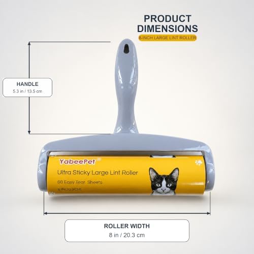 8 Inch Extra Sticky Large Lint Roller, 1 Handle+3 Refills - Image 2
