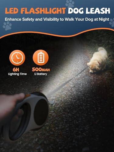 Retractable Dog Leash with LED Flashlight, Douexio Upgrade 3 in 1 Dog Leash - Image 3