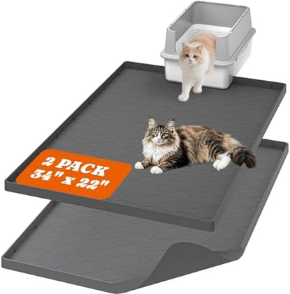 Pawtners Silicone Cat Litter Mat 34 x 22 in, 2 Pack by Pawtners