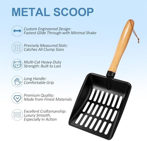 Cat Litter Scoop, Metal Litter Scoop, Short - Image 3