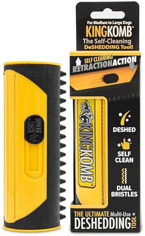 King Kanine Pet Grooming Brush, Self Cleaning Deshedding | Multi-Use Tool by KingKanine