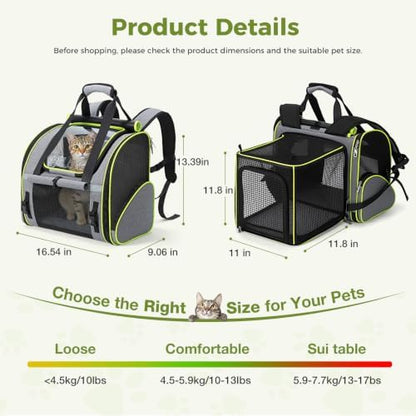 Lekereise Expandable Cat Backpack Carrier - Image 2
